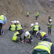 Children on a fossil hunt – Whitman’s Hill Quarry, Worcestershire.