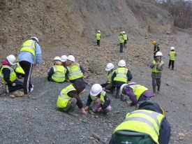 Children on a fossil hunt – Whitman’s Hill Quarry, Worcestershire.