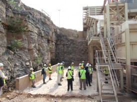 Visit to an active quarry crushing plant.