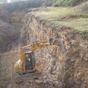 Building a ramp at Foss Cross Quarry, Gloucestershire.