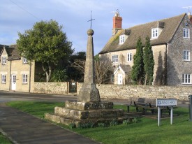 Distinctive Cornbrash is used in many old buildings in the Gloucestershire village of South Cerney.  The Saxon cross is a landmark in the village.