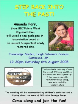 Publicity poster for an event at Leigh Delamere, Wiltshire.